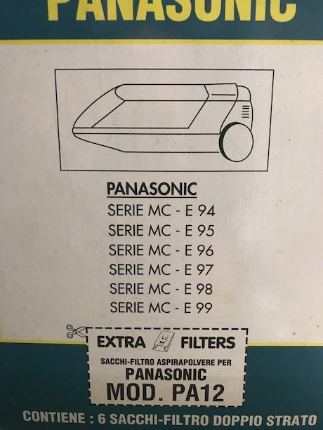 Sacchetti carta PANASONIC MC E94-99 cf. 6 pz