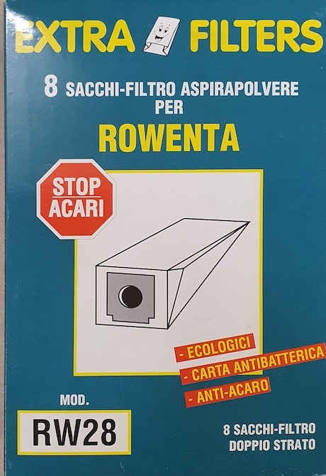 Sacchetti carta ROWENTA Cordy RH7061-76 cf. 8 pz.RW28 cleantech